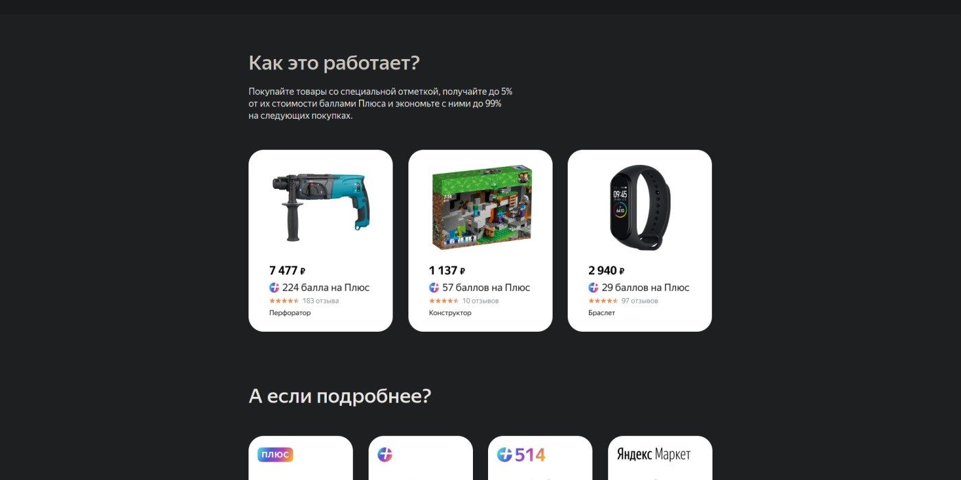 Бонусы от подписки Яндекс.Плюс для Яндекс.Маркет